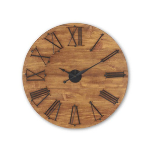 Cung cấp tốt nhất Đồng hồ treo tường bằng gỗ với hình tròn và số La Mã cổ phong cách làm bằng tay Đồng hồ treo tường bằng gỗ - Product Image 1