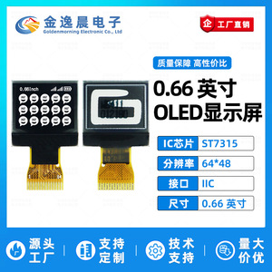 Module d'affichage OLED JYC 0,66 pouces, ST7315, 64*48 pixels, monochrome, écran nu, interface IIC L962 - Product Image 2