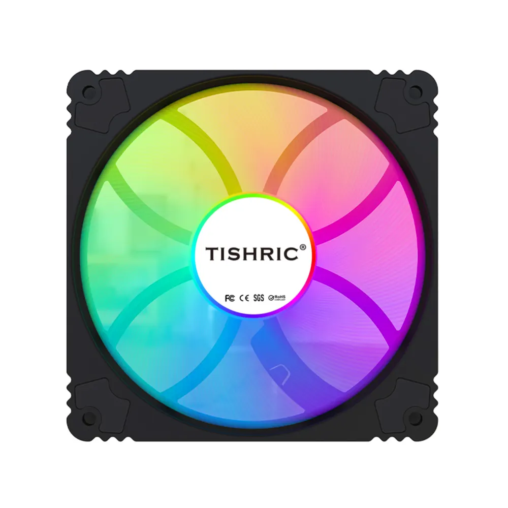 TISHRICファン120mmRGB ArgbコントローラーコンピューターPCケース用エアクーラー4ピンPWM3pin5vCpuクーラー冷却ケースラジエーター