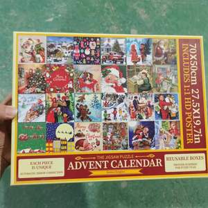 En stock Compte à rebours <span class=keywords><strong>de</strong></span> Noël transfrontalier nouvelle boîte aveugle personnalisable 24 petites boîtes <span class=keywords><strong>calendrier</strong></span> 1008p Puzzle <span class=keywords><strong>de</strong></span> Noël estampage - Product Image 2