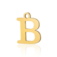 Pendentif Alphabet en acier inoxydable doré Pendentif lettre A-Z en métal pour la fabrication de colliers et de bracelets de bijoux à bricoler soi-même