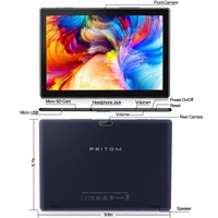 Tableta Educativa PRITOM M10 de 10.1 Pulgadas, Quad Core, 4 GB de RAM, 64 GB de ROM, Tableta Android con Wifi, Cámara de 2MP+8MP y 6000 mAh