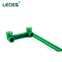 Coude à double filetage femelle Ledes de haute qualité, accessoires de tuyauterie PPR, surface lisse, résistant à la corrosion pour système d'alimentation en eau