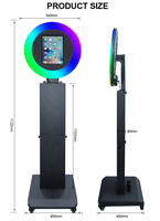 Jual Set: Gudang Luar Negeri Portable PhotoBooth Cocok untuk iPad 10.2-13 inci Perakitan Sederhana Cetak Instan Lampu RGB iPad Photo Booth