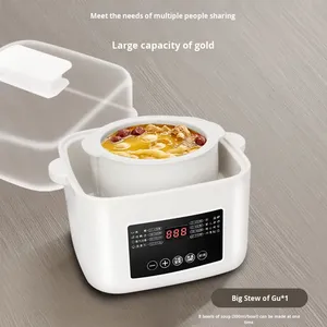 Olla Eléctrica para Guisos de 1-2L, Baño María de Cerámica, Multifuncional para Hacer Sopa, Olla Eléctrica para Nido de Pájaro, 300W - Product Image 2