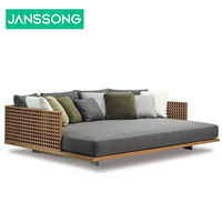 Ensemble de canapés de loisirs pour Patio de jardin, meubles d'extérieur de luxe, canapé de jardin en bois, canapé de balcon de loisirs d'extérieur