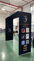 Nouvelle cabine photo 360 légère avec éclairage LED pour 10 personnes, batterie externe et autocollant