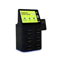 Distributeur de batteries externes partagées en libre-service à 8 compartiments, écran tactile, lecteur de cartes, scanner de code QR, station de recharge de téléphones commerciale