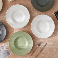 Services de table japonais XUANHUI, faits à la main, en forme de chapeau de paille, assiette à pâtes, utilisables au micro-ondes, lavables au lave-vaisselle, en porcelaine, sains pour les aliments, personnalisables