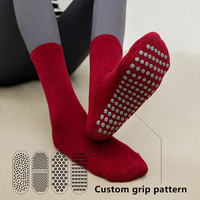 Chaussettes de Pilates antidérapantes à double face personnalisées, chaussettes de yoga pour femmes, chaussettes à grip en silicone intérieur/extérieur, OEM ODM