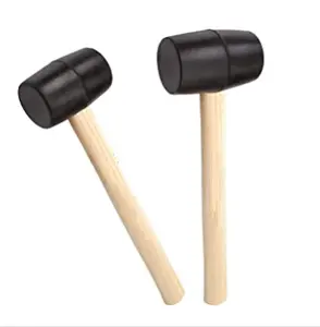 Rubber Mallet Set With Wood Handle,3 Piece/8oz,16oz & 24oz,Black ,Lightweight and Durable