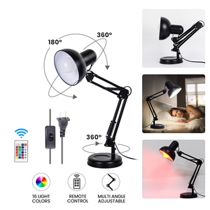 NUEVA Lámpara de Escritorio LED Flexible de 10W con Control Remoto, Brazo Largo Ajustable de 3 Ejes, 16 Colores de Luz RGBW, CA 85-265V, para Estudio y Lectura - Product Image 2