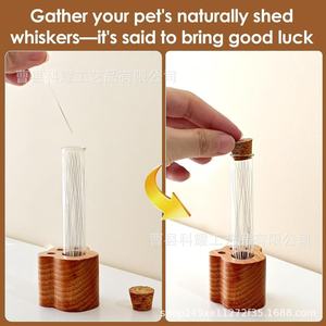 Wooden <b>Cat</b> Whisker Keepsake Box Paw Shape Test Tube Base Pet Hair Storage Handmade Solid Wood Secure Design - Product Image 3