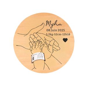 Panneau d'affichage 3D en bois pour nom de bébé et données de naissance, portable, durable, fait main, prix usine, pour annonce de naissance en milieu hospitalier - Product Image 2