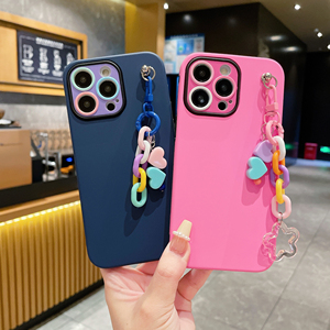 Chất Lượng Cao TPU Mềm 3D Màu Rắn Chống Sốc Trường Hợp Điện Thoại Với Mặt Dây Chuyền 14 Cộng Với Tùy Chỉnh Thiết Kế Đơn Giản Đồng Bằng Phong Cách Odm Cung Cấp Loại - Product Image 4