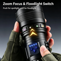 Lampe de poche LED haute puissance, affichage numérique, lampe de poche tactique rechargeable par USB, pour le camping, la randonnée, les situations d'urgence