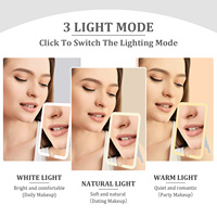 Espejo de Maquillaje LED de Escritorio MLG Personalizado OEM ODM Icon Travel, Táctil Inteligente, Regulable, Portátil, con Soporte Plegable Ajustable e Iluminado
