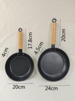 Grosir peralatan masak dapur satu pegangan penggorengan baja karbon antilengket ramah lingkungan untuk memasak Panci