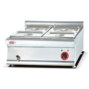 Durable 4 Pans Table Top Electric Bain Marie Food Warmer Buffet Made Of Stainless Steel For Coffee Shop