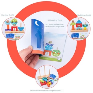 Children's Intelligence-<b>Building</b> Creative Tower-Stacking Wood <b>Building</b> <b>Blocks</b> Montessori Early Education Shape-Cognition Toy for - Product Image 2