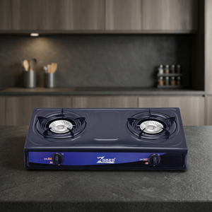 Cocina de Gas Portátil ZGBES de 2 Quemadores, Superficie de Acero Inoxidable, Control con Perillas Negras, Encendido Electrónico, No Requiere Enchufe - Product Image 2