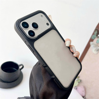 Étui en TPU avec découpe pour caméra intégrée pour 17 Pro Max 16 15 14 13 Noir mat Luxe Protection intégrale 360°