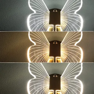 Lampe murale Led tricolore en acrylique, lumières décoratives pour salon, appliques pour chambre à coucher, intérieur moderne et élégant en métal - Product Image 3