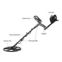 Détecteur de métaux souterrain étanche en acier inoxydable T90, portabilité manuelle, sensibilité 30 pouces, profondeur de détection 0,5-2m