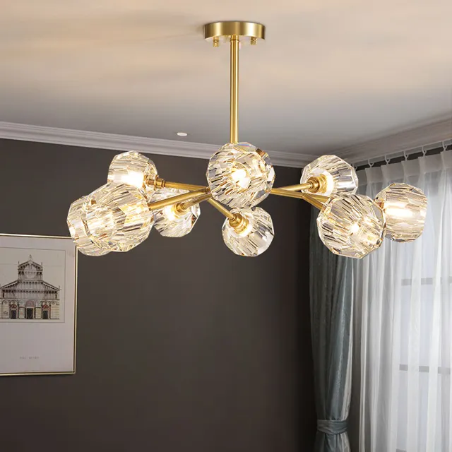 NEW LED modern luxury round art glass ball pendant lamps best large hotel golden chandeliers pendant lights