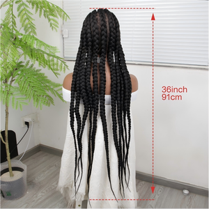 Nouvelle perruque tressée <span class=keywords><strong>africaine</strong></span> en dentelle complète, modèle 2026, <span class=keywords><strong>tresses</strong></span> synthétiques tressées à la main, style protecteur pré-coiffé, perruque bohème - Product Image 5