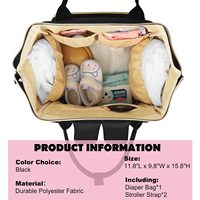 Sac à dos à couches en velours sans fermeture, multifonctionnel, pour maternité, sac à langer pour bébés filles et garçons, grande capacité, voyage, couleur foncée