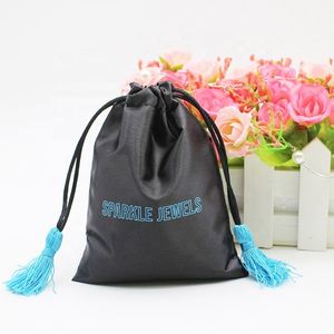 Pochette d'emballage pour bijoux en velours écologique avec cordon de serrage en satin pour cadeaux de mariage et commandes sur mesure - Product Image 4