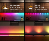 Kits de Bande LED FCOB COB RVBIC à Couleurs Pures Adressables WS2811IC, 3M 5M, DC24V, 576 LED/m, Effet de Chasse de Couleurs