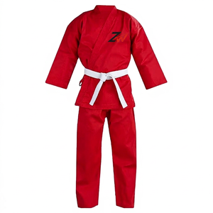 Tenues de sport pour jeunes hommes et femmes, col montant, en coton et polyester, style karaté - Product Image 2