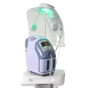 O2Toderm İşlevli yüz SPA güzellik 7 renkler LED oksijen terapi ekipmanları oksijen yüz cilt bakımı makinesi ile LED kubbe