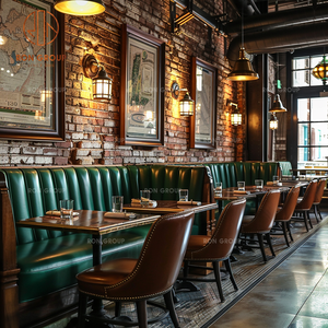 Mobilier <span class=keywords><strong>de</strong></span> restaurant commercial Ron Group, sièges en cuir capitonnés, table carrée, ensemble <span class=keywords><strong>de</strong></span> <span class=keywords><strong>chaises</strong></span> personnalisées - Product Image 2