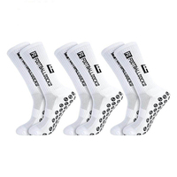 Chaussettes de football de haute qualité respirantes à revers antidérapantes avec matériau en élasthanne/nylon pour adultes