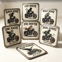 Décoration murale vintage en fer pour moto - Impression Chevalier squelette, forme rectangulaire, citation inspirante pour garage, bar, ou cadeaux pour homme