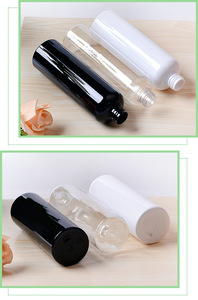 Customized 350ml <b>Black</b> PET Material Round Empty Spray Bottle Cosmetic Bath Soap/Shampoo/Face Cream Press <b>Pump</b> UV/Screen Printed - Product Image 3