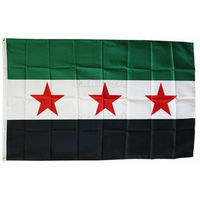 Polyester personnalisé d'impression numérique rectangulaire bon marché en gros 3*5 pieds histoire drapeau de pays de la Syrie