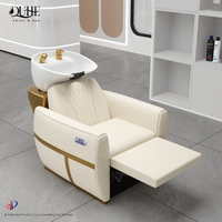 Sillón de Lavacabezas Eléctrico Ajustable para Salón con Cuenco Cerámico Duradero, Mueble de Salón, Cama de Lavado de Cabello
