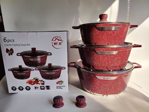 <span class=keywords><strong>Original</strong></span> Fabrik 6-teiliges Großvolumiges 32-36-40 cm Hot Pot <span class=keywords><strong>Set</strong></span> Aluminium Strahlungsheizkocher Antihaft-Kochtopf Granit-Kochgeschirr-<span class=keywords><strong>Set</strong></span> - Product Image 3