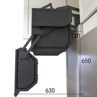 Gorange Schwerlast-Küchenoberschrank-Auszugskorb mit Soft-Close-Dämpfung, mehrstufiges Aufbewahrungsregal, wandmontiert, ausziehbar, dunkel
