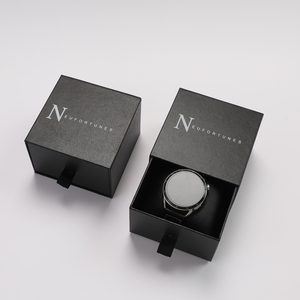 High-End Single Black Watch <b>Box</b> Custom Logo Matte Finish Slide Drawer Gift Case Luxury Storage Packaging for <b>Presents</b> - Product Image 5