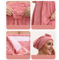 Ensemble de serviettes de bain surdimensionnées en microfibre douce et absorbante, taille super grande, jupe de bain et bonnet de serviette pour cheveux pour femmes, douche