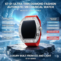 Nouvelle montre de luxe haut de gamme en alliage de titane avec diamants, boîtier 6701, montre pour homme, sport, saphir, automatique, mécanique, étanche