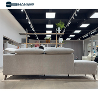 Canapé Sectionnel d'Angle en Forme de L de Gros 4 Places avec Appuie-Tête Électrique Réglable, Recliner Manuel en Tissu et Chargement USB