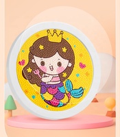 Kit de peinture diamant rond encadré dessin animé poisson de mer pour enfants bricolage points de mosaïque kit de peinture d'art encadré