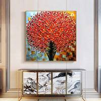 SQ grand 3D texturé peinture à l'huile en trois dimensions Pot de fleur pour salon peinture grand mur peinture à l'huile cadeau