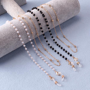 Cadena para Gafas y Mascarilla Wenbei, Material de Cobre con Perlas Negras, Simple, Antideslizante, Antipérdida, para Mascarilla y Gafas - Product Image 4